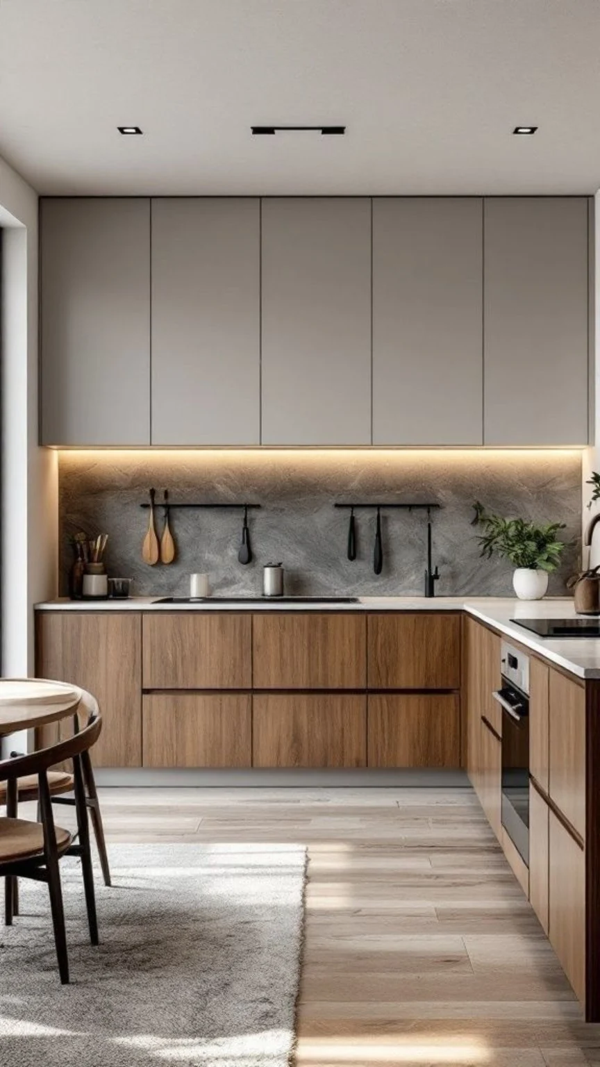 Modern fitted kitchen installation