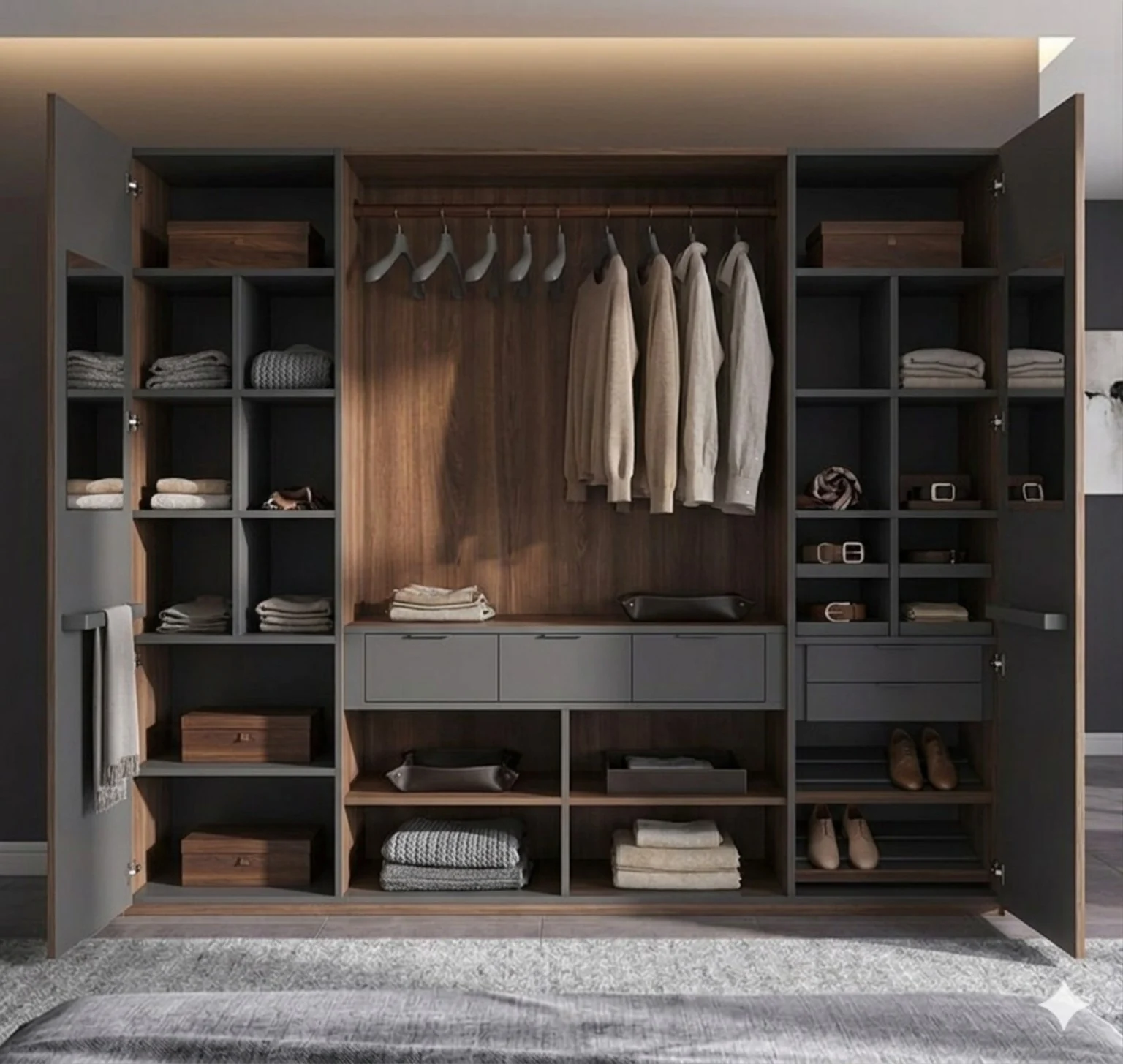 Built-in custom wardrobe with storage